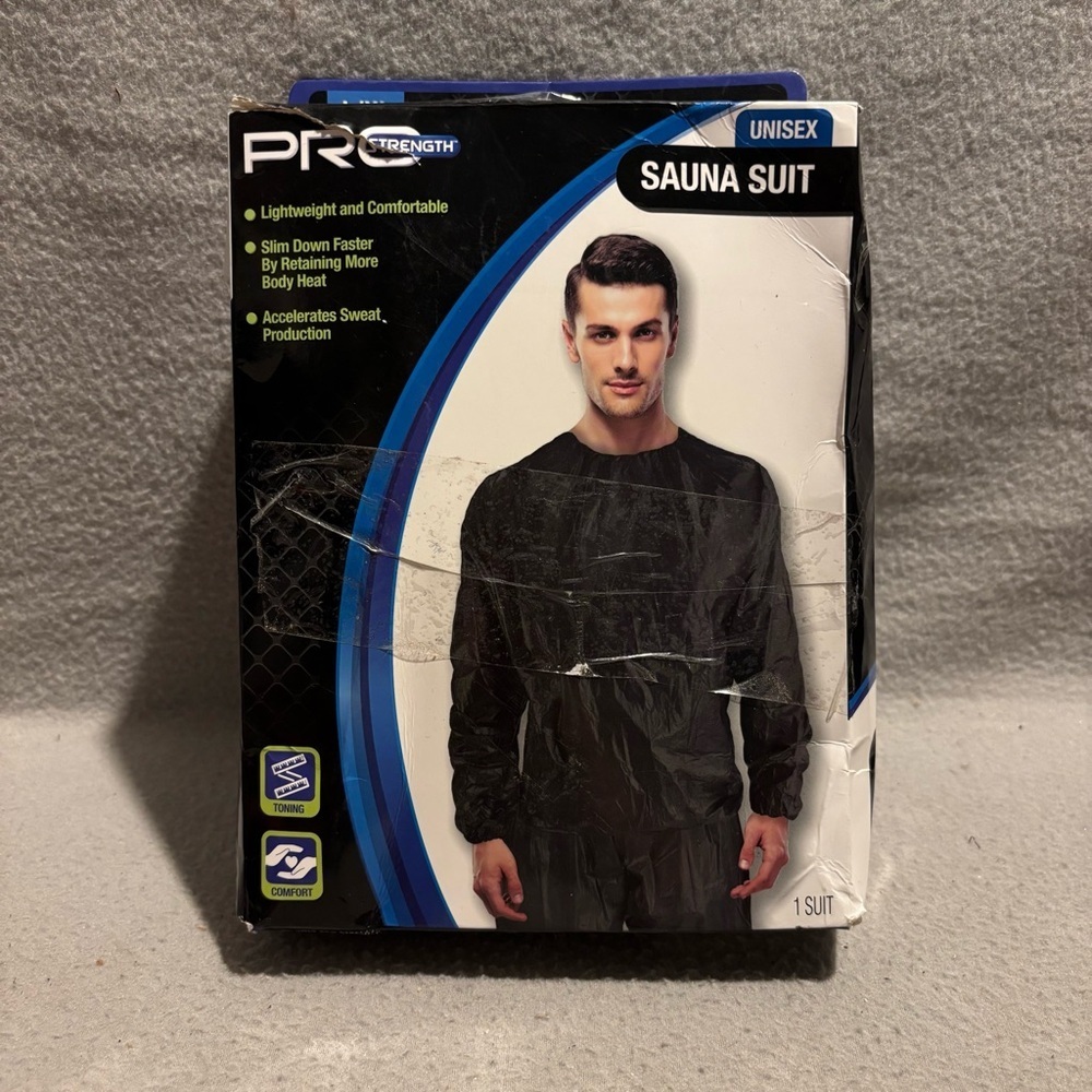 Unisex Pro Strength Black Lightweight Sauna Suit, Size L/XL open box